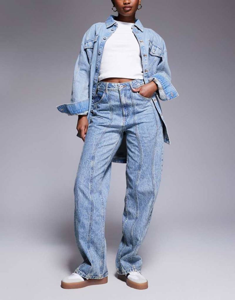 HUGO Blue - Leni - Jeans in Blau mit welligem Saum von Hugo Blue