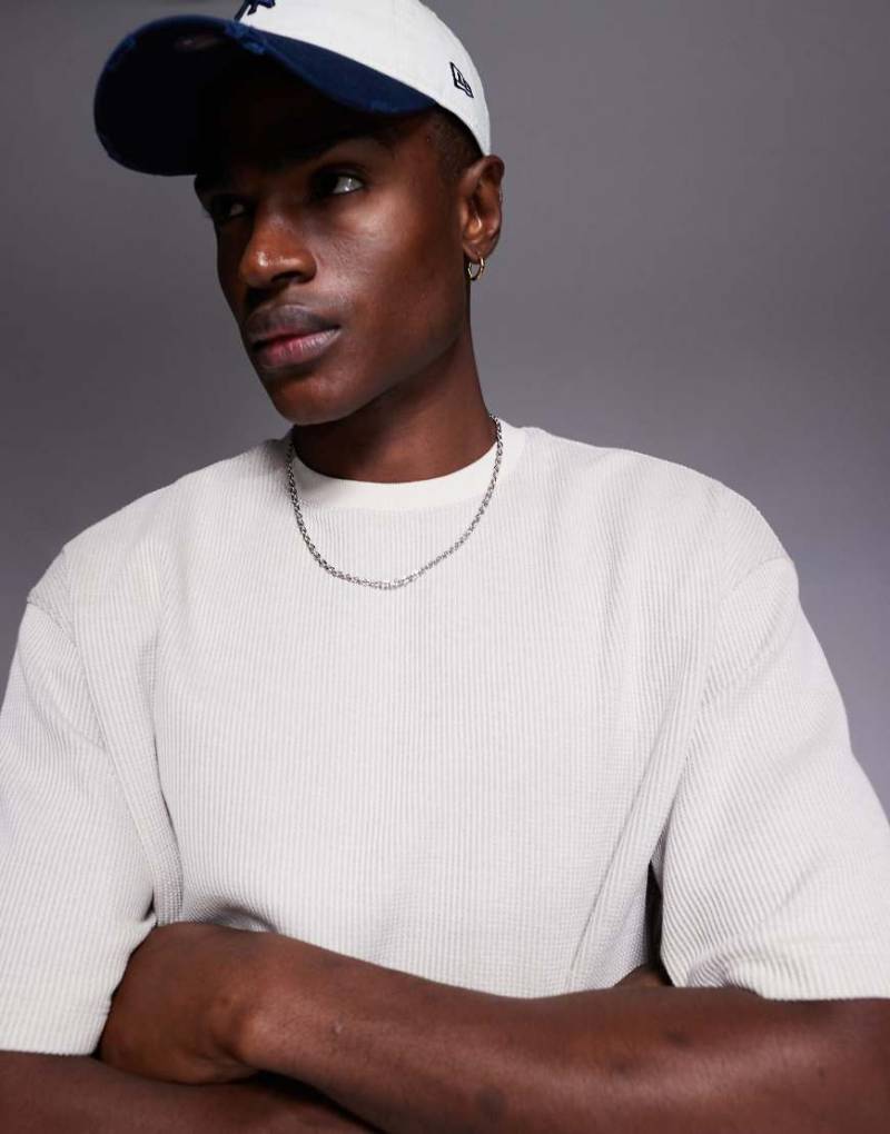 HUGO Blue - Locker geschnittenes T-Shirt in Steinbeige-Neutral von Hugo Blue