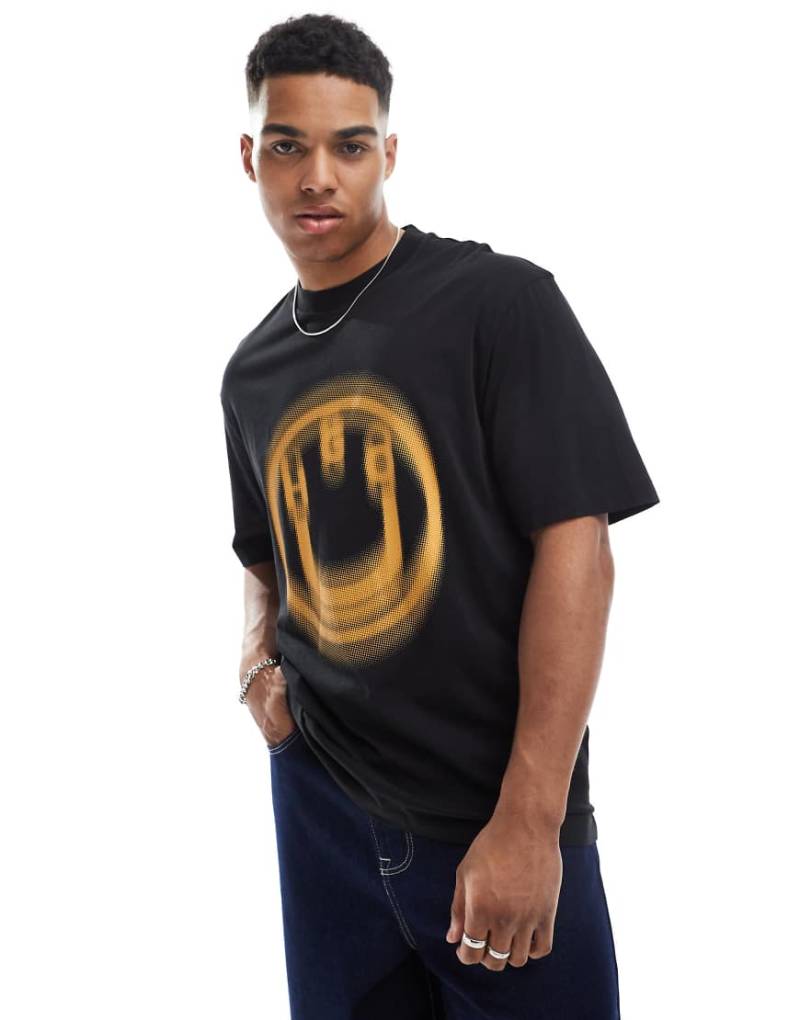 HUGO Blue - Nalax - T-Shirt in Schwarz mit Grafikprint von Hugo Blue