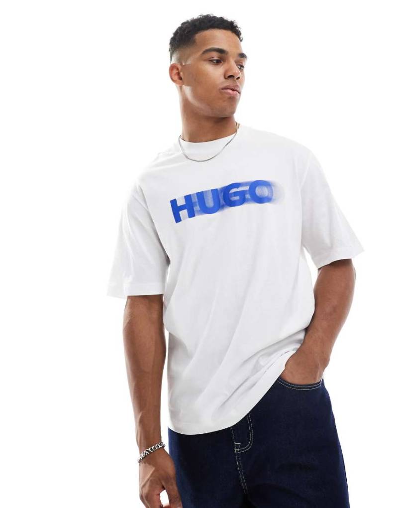 HUGO Blue - Nalax - T-Shirt in Weiß mit Logo von Hugo Blue