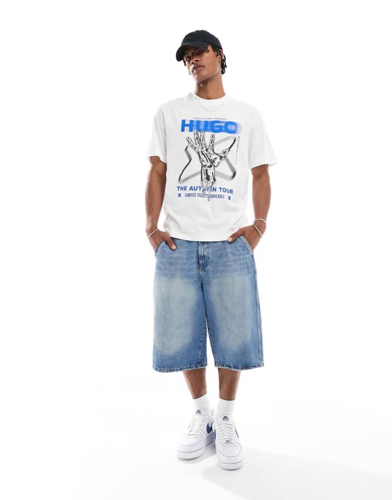 HUGO Blue - Nopix - T-Shirt in Weiß mit Print von Hugo Blue