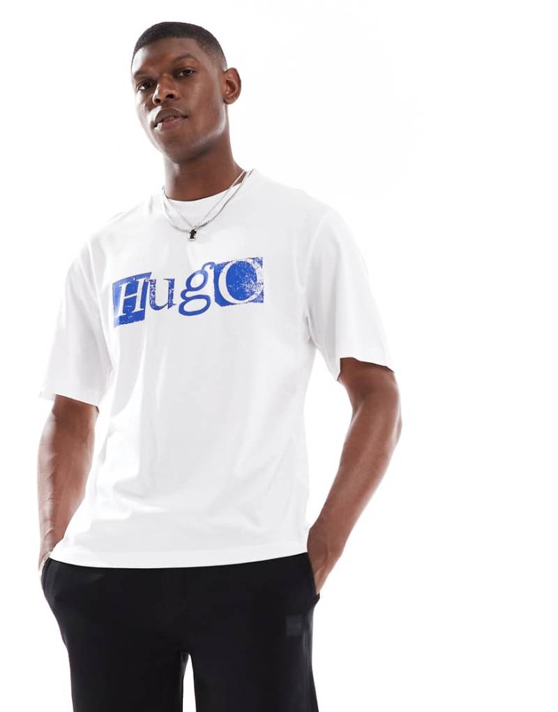 HUGO Blue - Nugix - T-Shirt in Weiß mit Logo von Hugo Blue