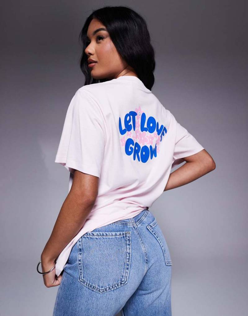 HUGO Blue - Wintage - T-Shirt in Rosa mit Logoprint von Hugo Blue