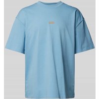 Hugo Blue Oversized T-Shirt aus Viskose mit Label-Print Modell 'Nalono' in Hellblau, Größe XL von Hugo Blue