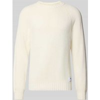 Hugo Blue Regular Fit Strickpullover aus reiner Baumwolle Modell 'SONNEE' in Offwhite, Größe L von Hugo Blue