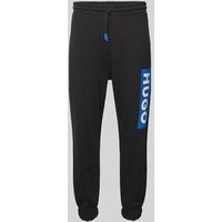 Hugo Blue Regular Fit Sweatpants mit Label-Print Modell 'Nuram' in Black, Größe L von Hugo Blue