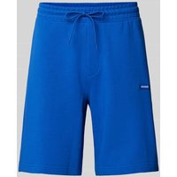 Hugo Blue Regular Fit Sweatshorts mit Label-Patch Modell 'Nasensio' in Blau, Größe M von Hugo Blue