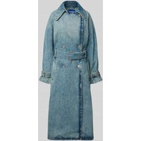 Hugo Blue Relaxed Fit Trenchcoat aus reiner Baumwolle in Jeansblau, Größe M von Hugo Blue