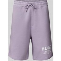 Hugo Blue Shorts mit Allover-Muster in Flieder, Größe XXL von Hugo Blue