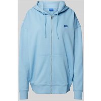 Hugo Blue Sweatjacke mit Label-Badge Modell 'Doa' in Rauchblau, Größe S Hugo Blue Sweatjacke mit Label-Badge Modell 'Doa' in Rauchblau, Größe S von Hugo Blue