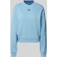 Hugo Blue Sweatshirt mit Label-Detail Modell 'Delessa' in Rauchblau, Größe M von Hugo Blue