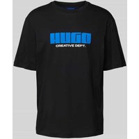 Hugo Blue T-Shirt mit Label-Print Modell 'Newromi' in Black, Größe L von Hugo Blue