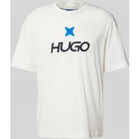 Hugo Blue T-Shirt mit Label-Print Modell 'Newromi' in Offwhite, Größe XL von Hugo Blue
