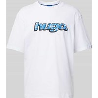 Hugo Blue T-Shirt mit Label-Print Modell 'Nugibol' in Weiss, Größe L von Hugo Blue