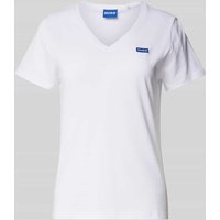 Hugo Blue T-Shirt mit Label-Stitching Modell 'Classic' in Weiss, Größe S von Hugo Blue