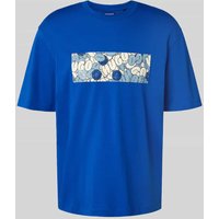 Hugo Blue T-Shirt mit Motiv-Print Modell 'Nurix' in Royal, Größe L von Hugo Blue
