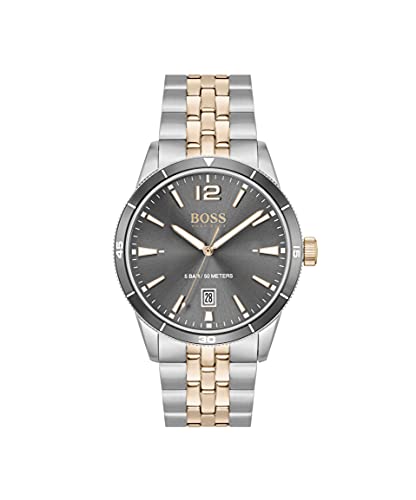 BOSS Analog Quarzuhr für Herren mit Zweifarbiges Edelstahlarmband - 1513903 von BOSS