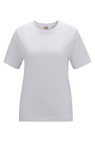 BOSS Damen Ecosa Relaxed-Fit T-Shirt aus Bio-Baumwoll-Jersey Weiß XS von BOSS