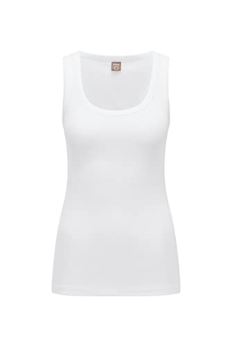BOSS Damen Ematite Ärmelloses Slim-Fit Top aus elastischer Bio-Baumwolle Weiß S von BOSS