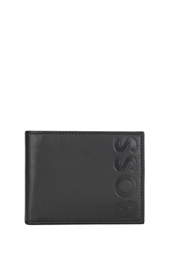 BOSS Herren Big BB 6 cc Geldbörse aus genarbtem Leder mit Logo-Prägung Schwarz Stck von Hugo Boss