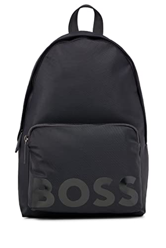 BOSS Herren Catch Backpack Rucksack aus recyceltem Material mit charakteristischem Webstreifen Schwarz Stck von BOSS