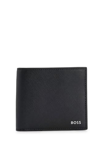 BOSS Herren Zair 4 cc Coin Strukturierte Geldbörse mit Signature-Streifen und Logo-Detail Schwarz Stck von Hugo Boss