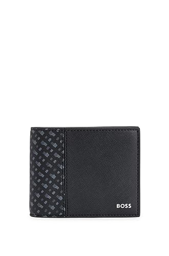 BOSS Herren Zair S Strukturierte Klapp-Geldbörse mit Monogramm-Details Schwarz Stck von Hugo Boss