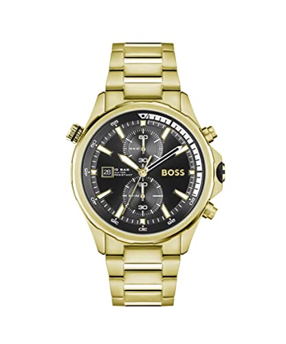 BOSS Chronograph Quarz Uhr für Herren mit Gelbgoldfarbenes Edelstahlarmband - 1513932 von BOSS