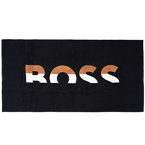 BOSS Men's Bold Beach_Towel, Black1, ONESI von Hugo Boss