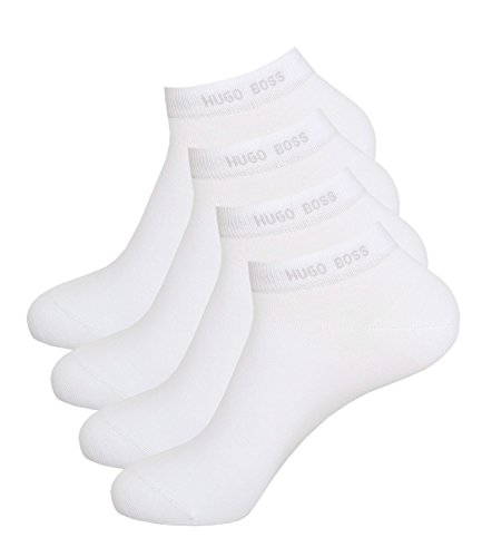 HUGO BOSS Herren Sneaker Socken Füßlinge Business Socks 50272217 4 Paar, Farbe:Weiß, Größe:39-42, Artikel:-100 white von HUGO BOSS