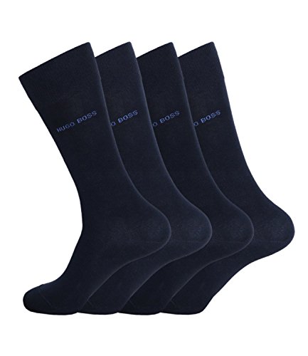 Hugo Boss Herren Socken Strümpfe Business Allround RS Uni 50272214 4 Paar, Farbe:Blau;Sockengröße:47-50;Artikel:-401 dark blue von Hugo Boss