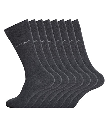 Hugo Boss Herren Socken Strümpfe Business Allround RS Uni 50272214 8 Paar, Farbe:Grau;Sockengröße:43-46;Artikel:-012 charcoal von HUGO BOSS