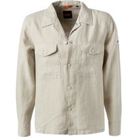 BOSS Orange Herren Overshirt beige Leinen von Boss Orange