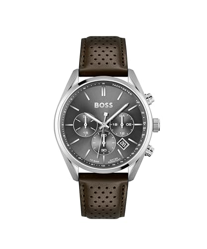 BOSS Chronograph Quarz Uhr für Herren Kollektion Champion mit Braunes Lederarmband - 1513815 BOSS Chronograph Quarz Uhr für Herren Kollektion Champion mit Braunes Lederarmband - 1513815 von BOSS