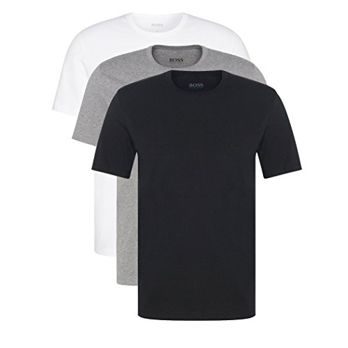 Hugo Boss 3er Pack O Neck S 999 Rundhals Ausschnitt T Shirts weiss graumeliert, Farbmix Weiss, Grau, Schwarz, S(4)48 von HUGO BOSS