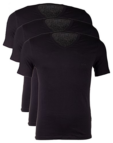 BOSS Hugo 3er Pack V Neck V Ausschnitt S 3 x schwarz T Shirts Farbe 001 Vorteilspack von BOSS