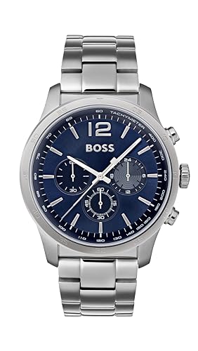 BOSS Chronograph Quarz Uhr für Herren mit Silbernes Edelstahlarmband - 1513527 von BOSS