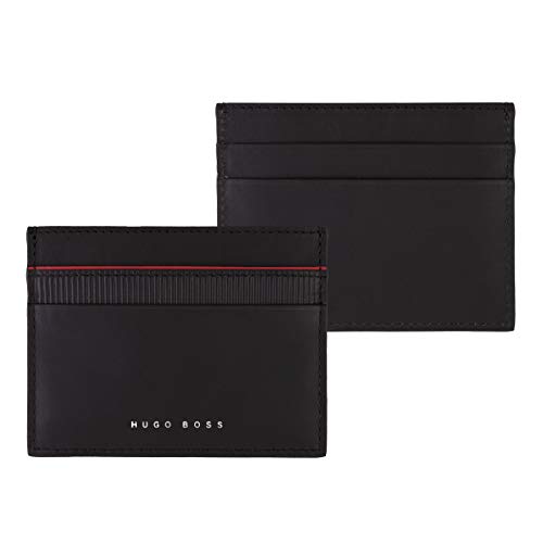 Hugo Boss Herren Porte-cartes Gear Kreditkartenetui, Schwarz-rot, 10cm EU von Hugo Boss