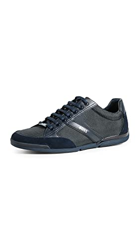 Hugo Boss Herren Saturn Profile Low Top Sneaker Turnschuh, dunkelblau, 39 EU von Hugo Boss