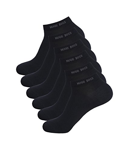 HUGO BOSS Herren Sneaker Socken Füßlinge Business Socks 50272217 6 Paar, Farbe:Schwarz, Größe:43-46, Artikel:-001 black von HUGO BOSS