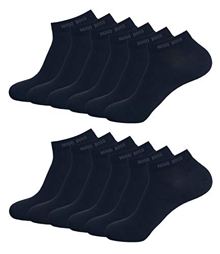 Hugo Boss Herren Sneaker Socken Füßlinge Business Socks 50388443 12 Paar, Farbe:Blau, Größe:39-42, Artikel:-401 dark navy von HUGO BOSS