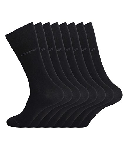 HUGO BOSS Herren Socken Strümpfe Business Allround RS Uni 50388437 8 Paar, Farbe:Schwarz, Größe:43-46, Artikel:-001 black_A von HUGO BOSS