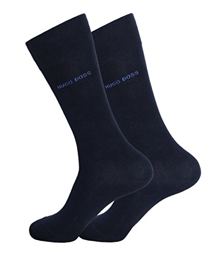 Hugo Boss Herren Socken Strümpfe Business Allround Twopack RS Uni 50388437 4 Paar, Farbe:Blau, Größe:39-42, Artikel:-401 dark blue von Hugo Boss