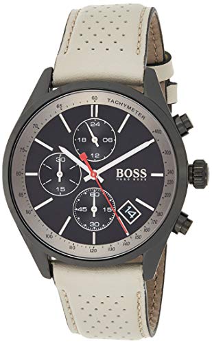 BOSS Herren Chronograph Quarz Uhr mit Leder Armband 1513562 von BOSS