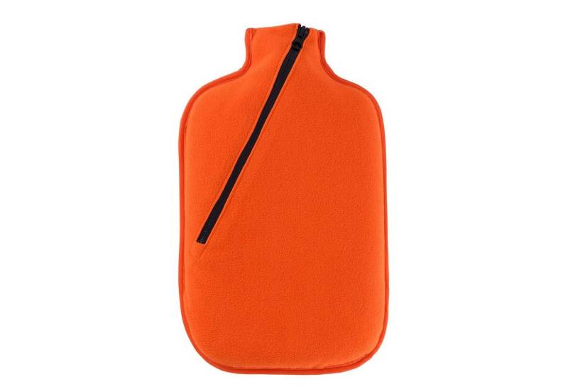 Hugo Frosch Wärmflasche - Öko-Wärmflasche 2,0 l mit Softshell-Bezug orange, Made in Germany von Hugo Frosch