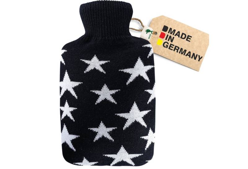 Hugo Frosch Wärmflasche - Wärmflasche Klassik 1,8 l mit Strickbezug Sterne, Made in Germany von Hugo Frosch
