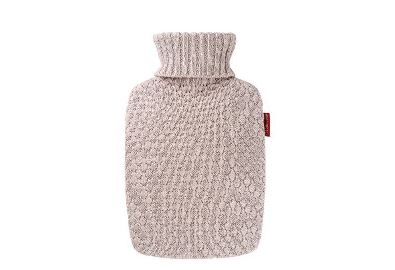 Hugo Frosch Wärmflasche Klassik Plant 1,8l mit Bio-Strickbezug, Made in Germany - sandfarben von Hugo Frosch