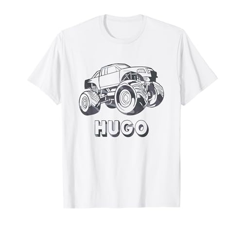 Hugo Vorname Jungen Personalisiertes Camo Monster Truck T-Shirt Hugo Vorname Jungen Personalisiertes Camo Monster Truck T-Shirt von Hugo Namen Shirts für Kinder