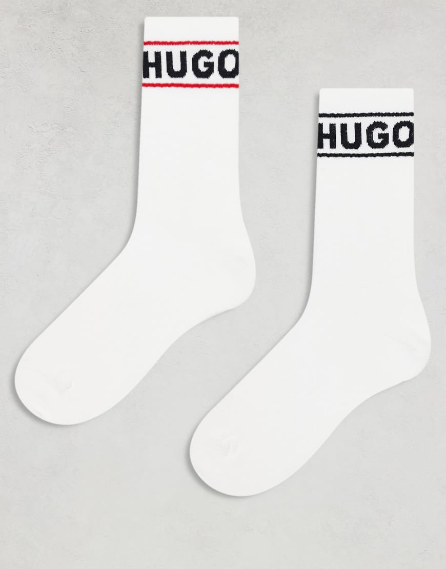 HUGO Bodywear - 3er-Pack Socken in Weiß mit Knöchel-Logo von Hugo Red