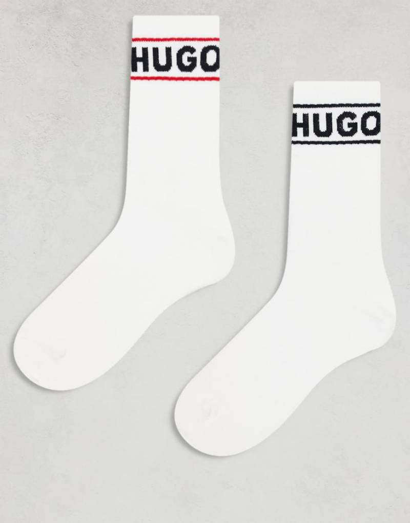 HUGO Bodywear - 3er-Pack Socken in Weiß mit Knöchel-Logo von Hugo Red